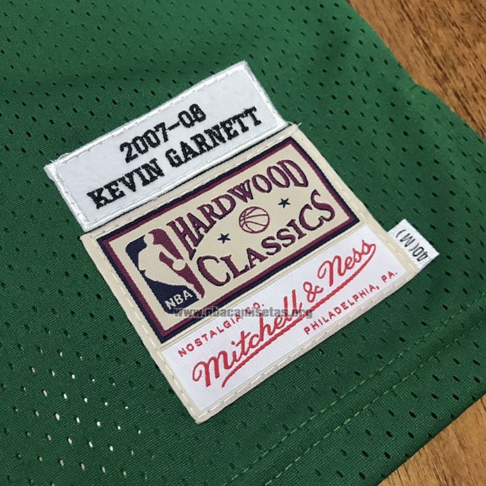 Camiseta Boston Celtics Kevin Garnett NO 5 Hardwood Classics Throwback Verde
